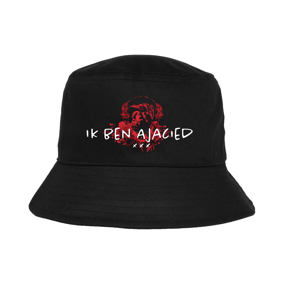 Bucket Hat zwart - Ik ben Ajacied