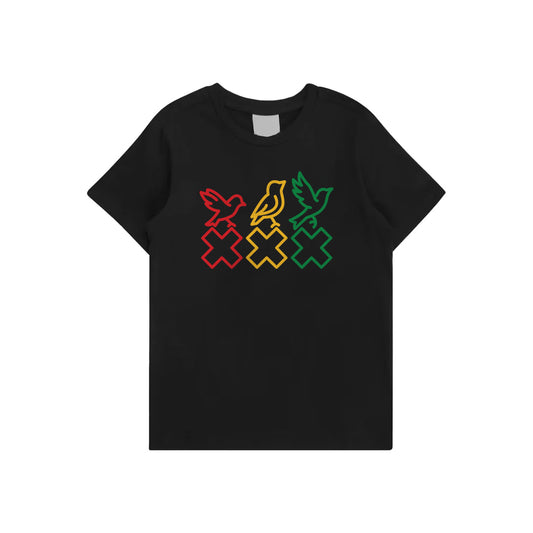 T-shirt zwart kids - 3 Little birds